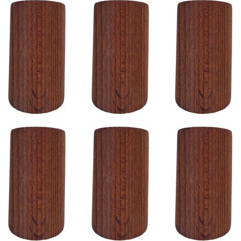 6 Pièces Crochets Muraux Bois de Noyer Naturel Patères Cylindriques pour (1/5)