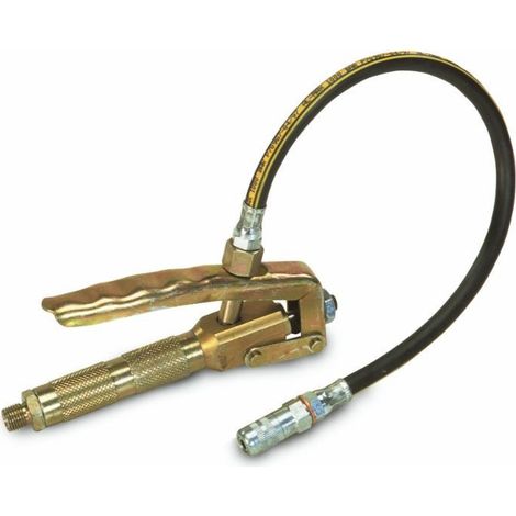 Lem Select – Pistolet pour pompe à graisse pneumatique – Filetage 1/4" – Flexible et raccord rigide inclus – Pour chantiers humides
