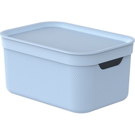 Rotho Aufbewahrungsbox Alvra mit Deckel 26,5 x 18,5 cm 5 L soft blau