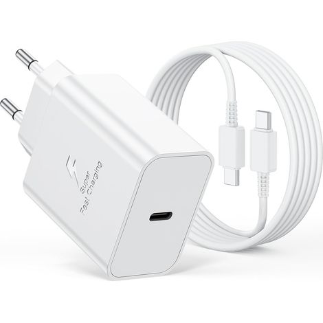 Chargeur USB C 45W et 2M Câble, USBC Chargeur Charge Rapide pour Samsung Galaxy S26 S25 Ultra S24 S23 S22 S21 FE A57 A56 A55 A54 A37 A36 A35 A25 A26 A17 A16, Prise Secteur USB C Adaptateur (1/5)