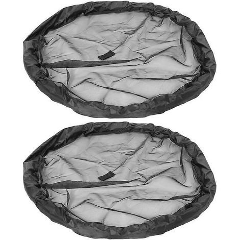 Lot de 4 protections flottantes pour plantes de bassin, noires et rondes. (1/5)