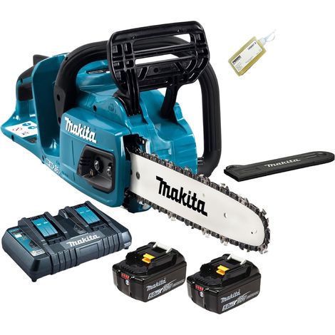 Makita Chainsaw DUC305PT2 18V/36V LXT Cordless Brushless 3/8" Chain Pitch 300mm/12" 1100W With 2 x 5.0Ah Batteries & Twin Port Charger (1/5)
