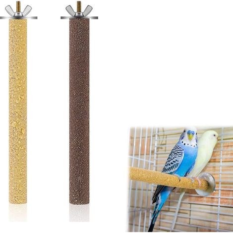 Perchoirs pour cages à oiseaux,2 Pièces Perroquet Cage Perche,perchoirs pour Petits Oiseaux,pour perruches Canaries,bâtons Support Bois pour Perroque (1/5)