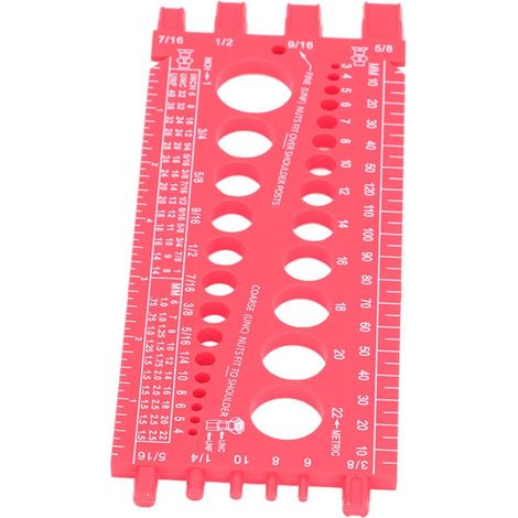 Depisuta Vérificateur de Filetage D'écrou et de Boulon, Taille de Boulon Standard et Métrique et Jauge de Filetage, Boulon de Bolt de Boulon et Jauge D'identificateur D'écrou, Recherche (rouge) (1/5)
