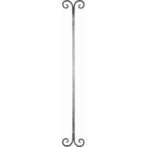 Barreau extrémités recourbées - Hauteur 900mm Largeur 130mm carré de 14mm - Fer forgé - À souder - DECO FER FORGE