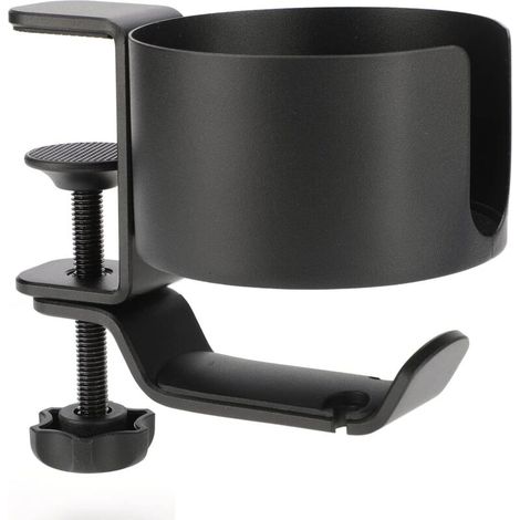 Support de casque 2 en 1 avec porte-gobelet, support de casque rotatif à 360°, support de casque de jeu en aluminium (à l'unité) (1/5)