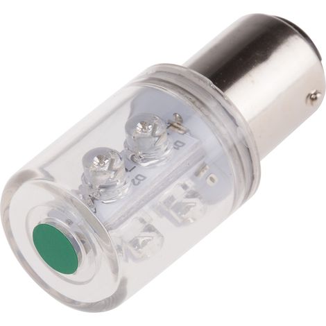 Lampe LED balise, BA15d, 130 V c.a., Vert, 6 LEDs , intensité: 6 x 525 mcd ( Prix pour 1 )