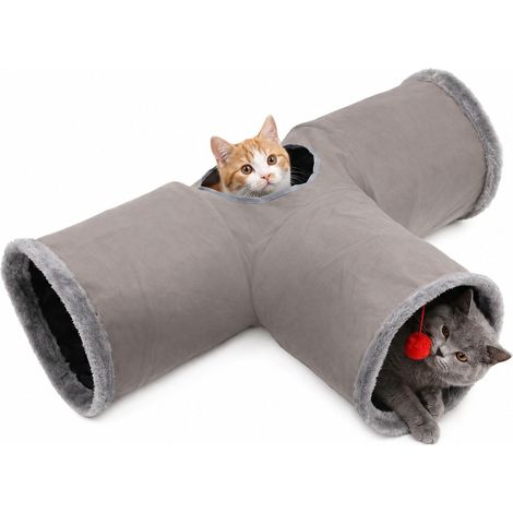 3 Voies Tunnel pour Chat, Jouet Tunnel pour Chat, Pet Tube Pliable Jouet pour Hamsters Rats Furets - MMCD-ZGL-04896 (1/5)