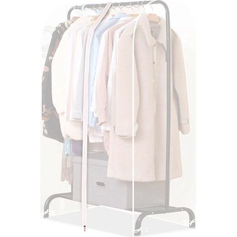 Housse Vetement Penderie Anti Mite Translucide 110cm, Housses de Vêtements avec Zip, Housse Rangement Vetement Penderie pour Résistant à l'Humidité de La Poussière, Penderie Non Inclus