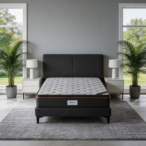 Matelas 90x190 cm Luxe, Épaisseur 26 cm, Latex, Fermeté Moyenne, Ergonomique, Hybride Mousse & Ressorts Ensachés, Certifié Oeko-Tex (1/5)