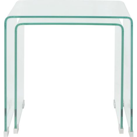 Maison Exclusive - Set da Tavolo ad Incastro a 2 pz in Vetro Temprato Trasparente