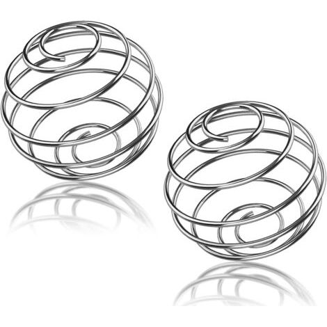 BUNTHAUS Lot de 2 boules mélangeuses en acier inoxydable, 2 pièces supplémentaires, shaker, fouet, shaker, tasse, boule de mélange de protéines, boule de mélange de protéines en acier inoxydable