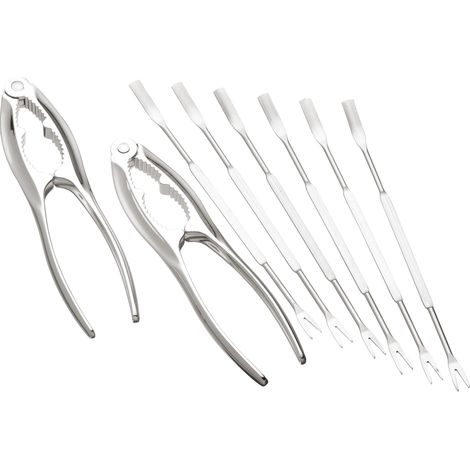 Kitchen Craft Pinza per crostacei e forchette per frutti di mare, in acciaio INOX, set regalo (1/3)