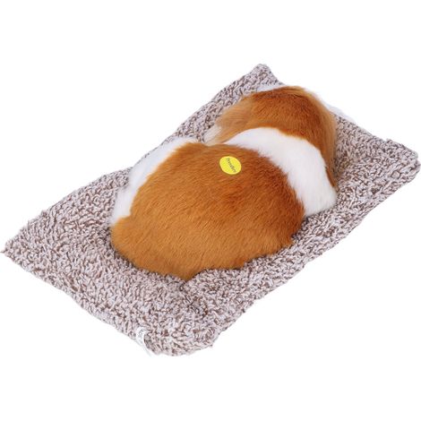 Chien en peluche réaliste avec sons, cadeau original et amusant, jouet en plastique, décoration pour voiture, grand chien jaune à poils dorés (1/5)