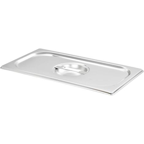 vidaXL Tapas para bandejas Gastronorm 1/3 acero inoxidable 4 unidades (1/2)