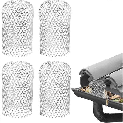 Lot de 4 protège-gouttières - Protège-gouttières en aluminium, crépine extensible pour descentes de gouttière (1/5)