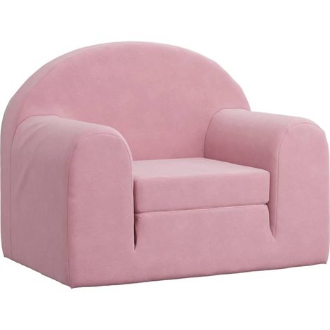 Sofá cama para niños felpa suave rosa vidaXL