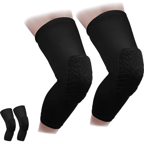 Genouillere - Protection Genou - Compression Respirante avec Coussinets EVA - Bande Anti-dérapante en Gel de Silicone - Pour Sports de Contact - Lot de 2 (1/5)