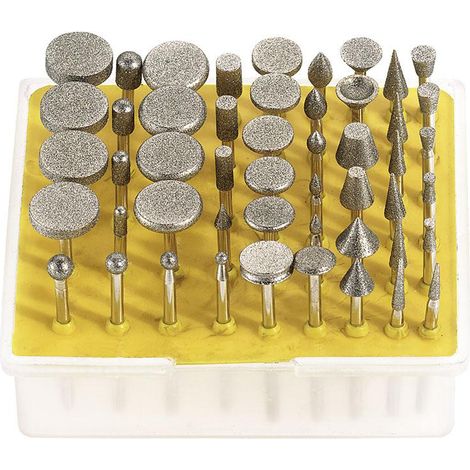 Juego de 50 limas rotativas de diamante para grabado vastago de 3 mm Fervi D050