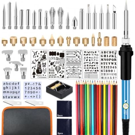 77 Pcs Kit Fer a Souder 60W avec Température Réglable 200450℃ (1/5)