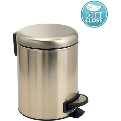 Sapho Gedy Badaccessoires - Mülleimer 3 l, Soft Close, Gold matt 320987 (1/5)