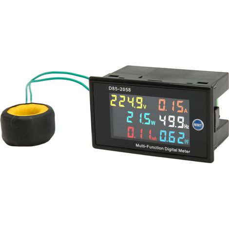 Digitales Einphasen-Wechselstrommessgerät mit LCD-Anzeige - Misst Spannung, Stromstärke, Frequenz und Leistung (AC200-450V, 0-110A) (1/5)