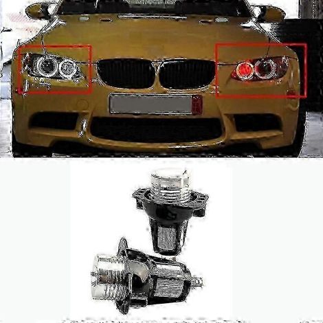Lot de 2 feux de position LED Angel Eyes 10W sans erreur, blancs, rouges, bleus et jaunes, pour BMW Série 3 E90 E91 (320i, 325i, 328i, 330i) 2005-2012 (1/5)