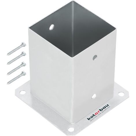 Support poteau à visser 100 x 100 mm – Acier galvanisé à chaud – Fixation rapide pour structures bois – Résistant aux intempéries-NANOTEH (1/5)