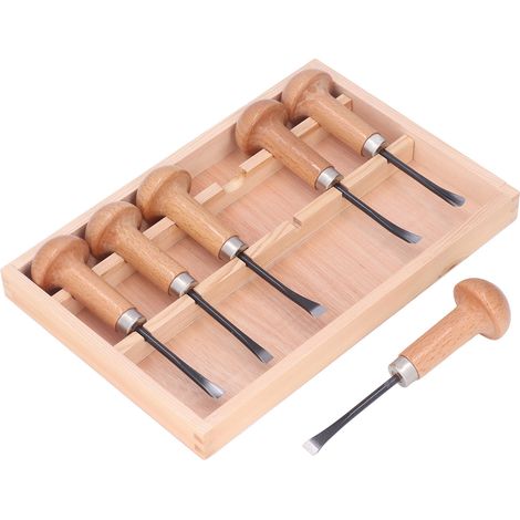 Kit de ciseaux à bois pour la sculpture, outils à main, manche champignon, accessoires pour loisirs créatifs (1/5)