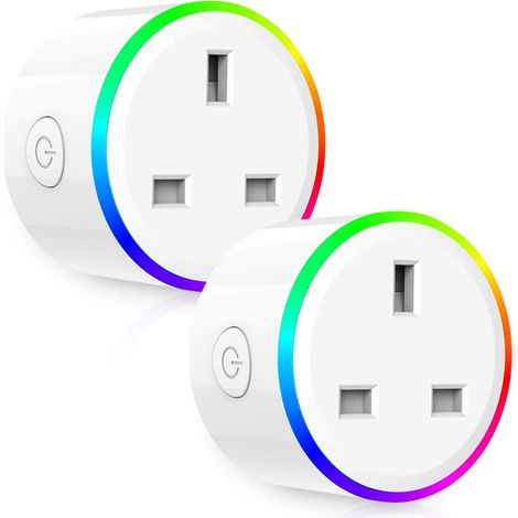 Prise intelligente, mini prise WiFi 2,4 GHz, commande à distance/vocale, couleur de l'éclairage, minuterie, interrupteur, aucun hub requis (1/3)