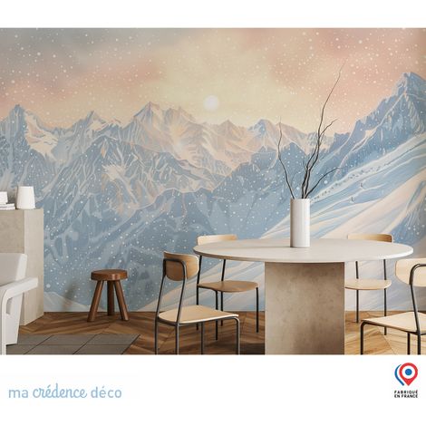Papier peint : Montagnes et soleil, Aquarelle - Intissé - 200 cm - 280 cm (1/5)