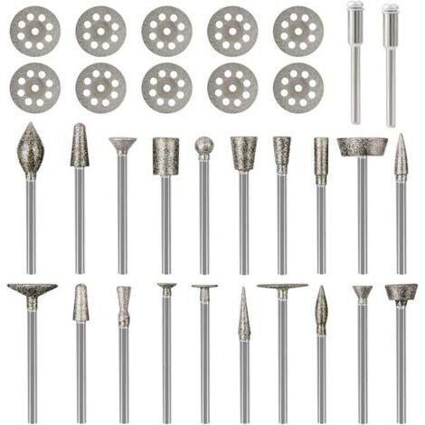 Jeu de fraises diamantées pour Dremel, kit de gravure sur métal, meuleuse à matrice 1/8\ (1/4)