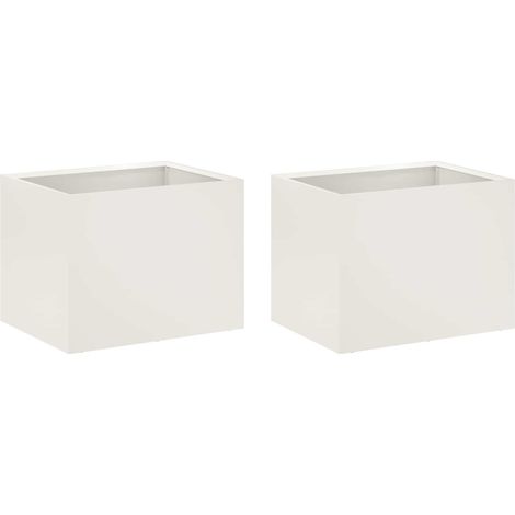 Cache-pot de jardin 2 pc Blanc 40 x 30 x 30 cm