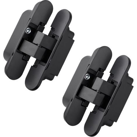 Invisible hinges for heavy doors – set of 2 (load capacity 40 kg, opening 180°, black) YMYNY (1/3)