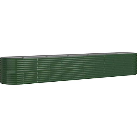 vidaXL Jardinera arriate acero galvanizado verde 440x80x68 cm (1/2)
