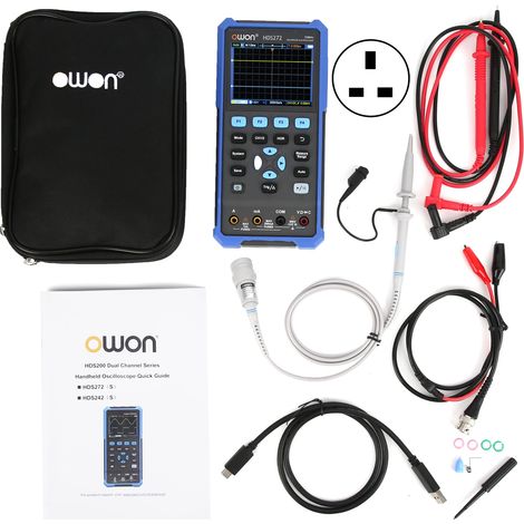 Oscilloscope Multimètre Portable HDS272 avec Écran LCD 3,5 pouces, Bande Passante 70MHz, Testeur à Main pour Électronique, Alimentation 100-240V UK, Mesure de Signaux et Tension (1/5)