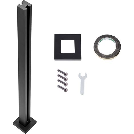 Mophorn Glasklemme, 41,34" hohe Glasgeländerhalterung für 0,39"-0,47" gehärtetes Glas, 304 Edelstahl, schwarz, für Balkon, Garten, Terrasse, Treppe (1/5)