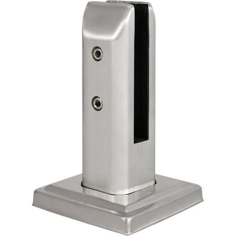 Quadratische Glasklemmen für 10–12 mm starke Sicherheitsglasgeländer, Glasbefestigungsklemme, 3 mm dick, für Balkon, Garten, Pool, Treppenhaus, silberfarben