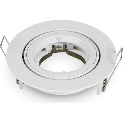 Support de spot encastré LED rond V-TAC GU10 et GU5.3 (MR16) couleur blanche réglable (1/5)