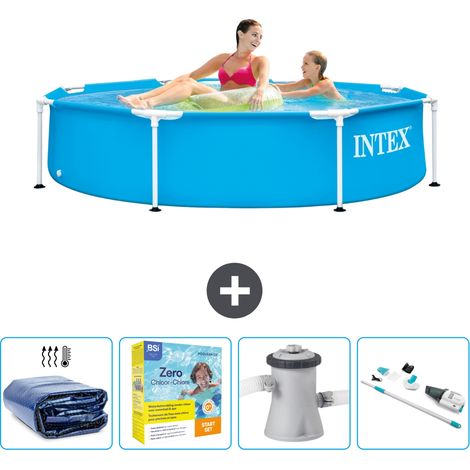 Piscine Intex Cadre Rond - 244 x 51 cm - Bleue - Incluse Accessoire CB12 (1/5)