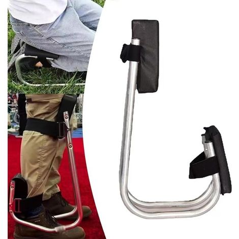 Attelle de Jambe de siège de Genou, Tabouret de Jardinier remplaçant la Protection du Genou, Sangle réglable permettant d'économiser du Travail sur Le, Noir (1/4)