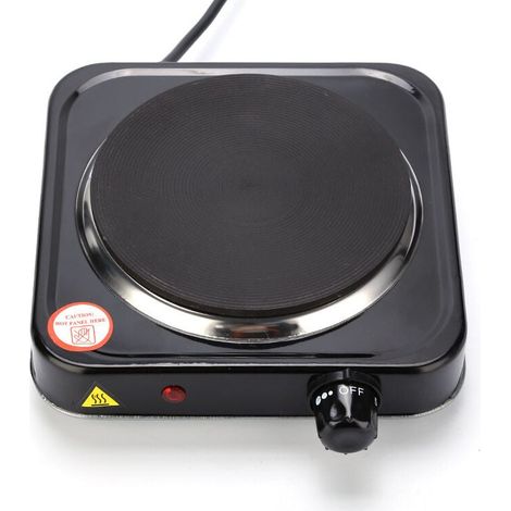 Placa de cocina de 1000 W, negra Placa de cocina ideal para alojamiento de estudiantes, en el jardín o en el camping (1/5)