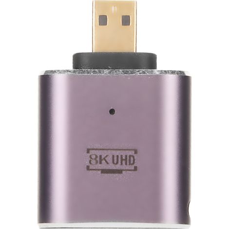 Adaptateur HDMI Femelle vers Micro HDMI avec Lumière LED, 48Gbps, Compatible 8K, Convertisseur Micro HD (1/5)