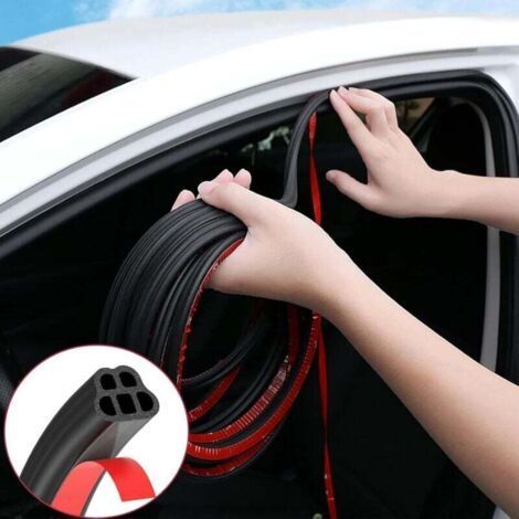 Car Door Seal, 5M Self-Adhesive Car Door Seal Rubber Seal Protection Car Door Window Seal Insulation for Cars, Boats, RVs, Trucks (1/4)