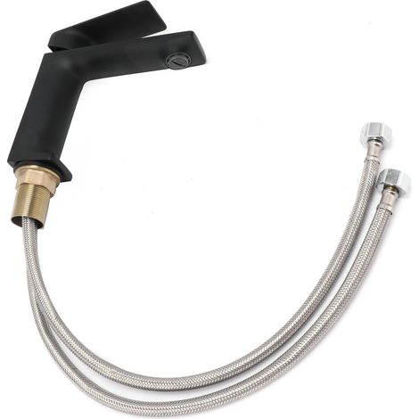 Mitiguer de Lavabo à Trou Unique, Robinet Mitigeur Eau Chaude/Froide pour Salle de Bain, Maison, Hôtel, Raccord G9/16, Laiton (1/5)