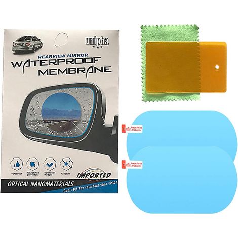 Film de rétroviseur anti-buée, membrane imperméable et anti-pluie pour voiture, protection de miroir et fenêtre, lot de 2