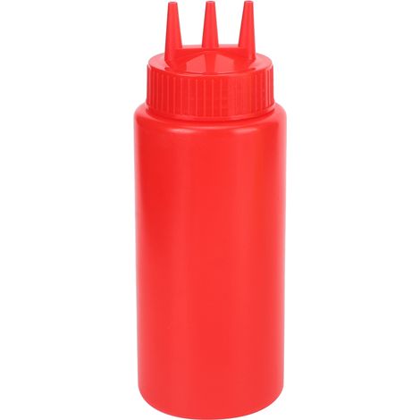 3 flacons souples 3 trous avec bouchon pour sauce salade, ketchup, condiments - lot de 3 (1/4)