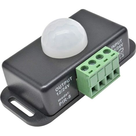 Lntyq DC12V 8A Lnterrupteur Automatique à Détecteur de Mouvement Réglable pour Armoires,Salon,Escaliers,Garage,Bandes Lumineuses LED.