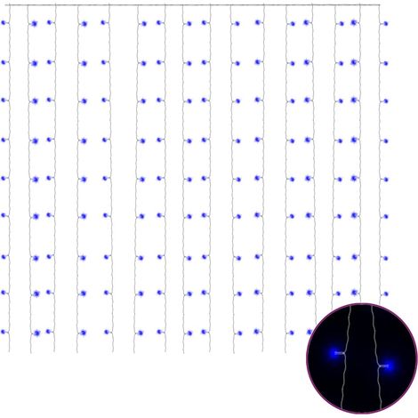 Rideaux lumineux à LED 3x3 m 300 LED Bleu 8 fonctions (1/5)