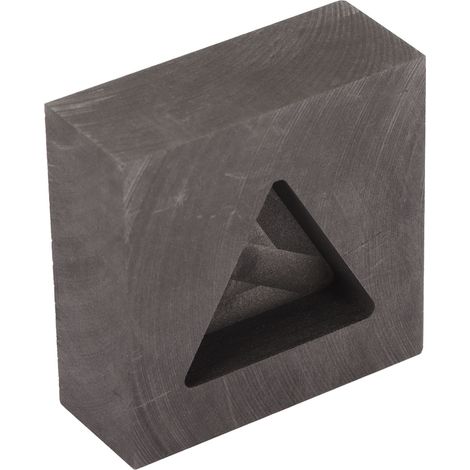 Moule en graphite pour lingots triangulaires d'or et d'argent, bain d'huile : dimensions extérieures 50 × 50 × 20 mm, dimensions intérieures 30 × 30 × 10 mm (1/5)